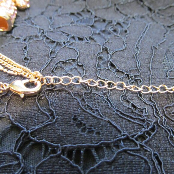 Off Park Collection Pink Crystal Rose Tone Teddy Bear Pendant w 18" Chain NEW - Picture 7 of 16